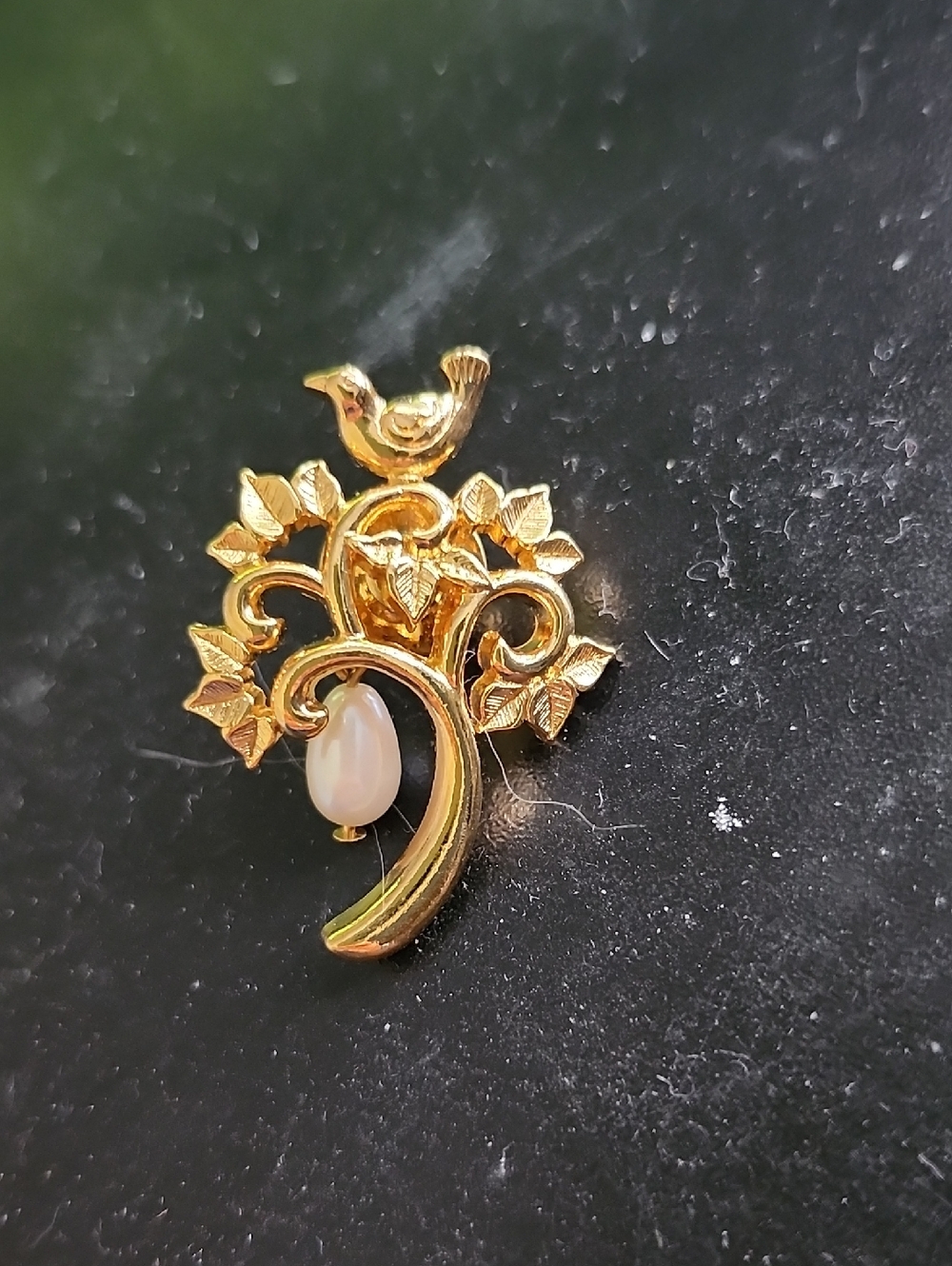 Gold Tree of Life Pendant with Pearl Drop - Women Jewelry